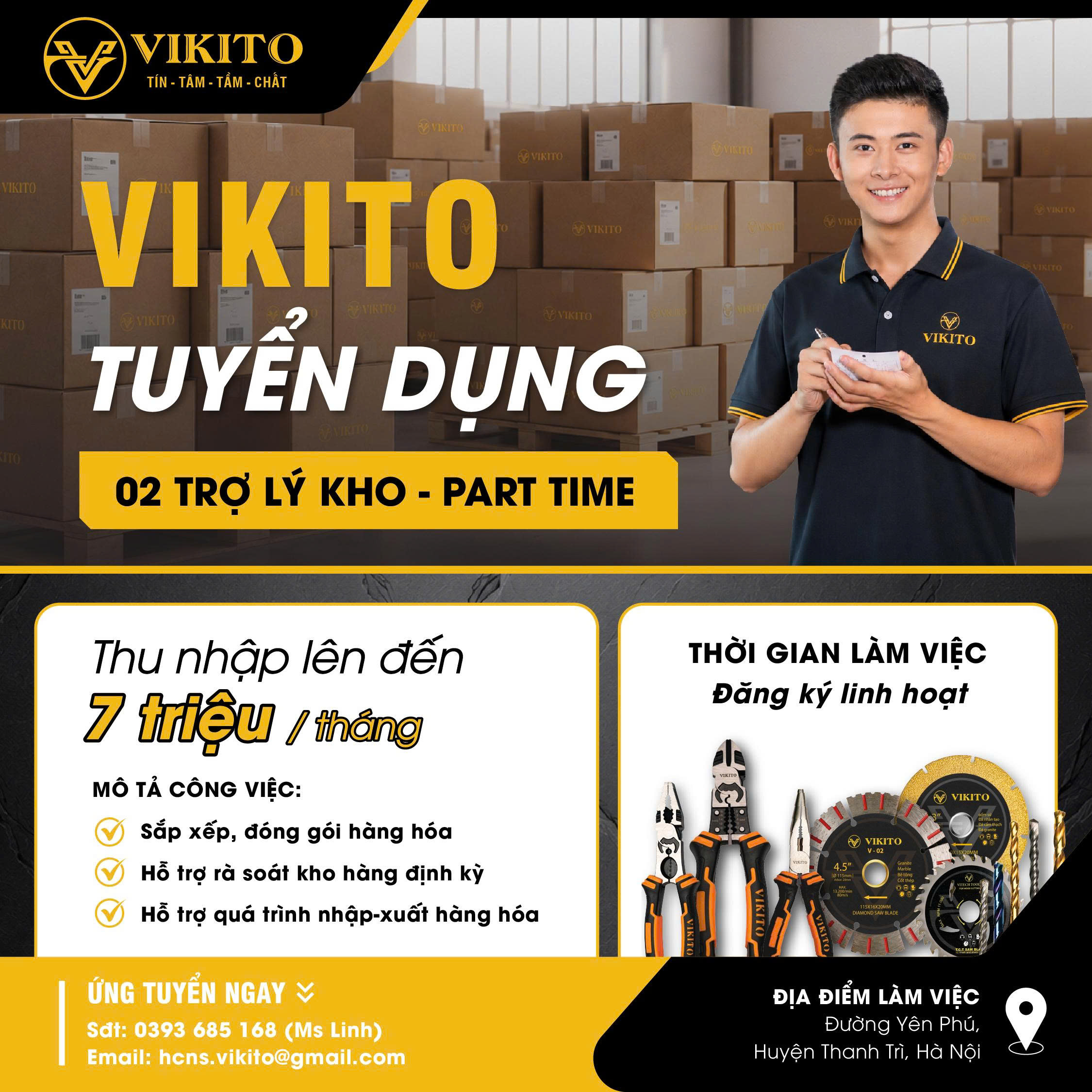 VIKITO Tuyển Dụng Trợ Lý Kho